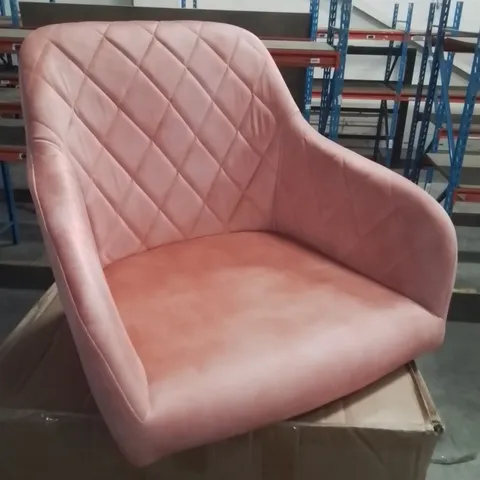 BOXED MOREE SET OF TWO PINK VELVET DINING CHAIRS