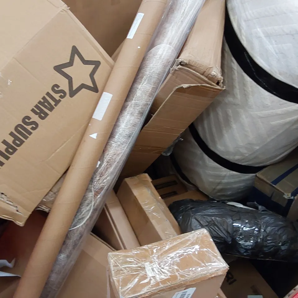 PALLET OF ASSORTED ITEMS INCLUDING: BLADELESS PURIFIER & HEATER FAN, IRONING BOARD, MODERN LED CEILING LIGHT, SHOE RACK, TOILET SEAT