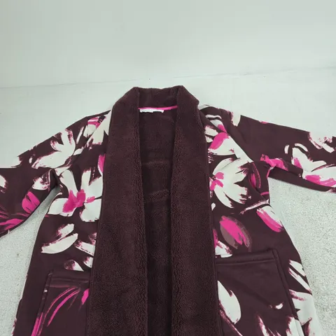 CAROLE HOCHMAN HACCI BONDED SHERPA CARDI – WOMEN'S FLORAL PRINT, SIZE M