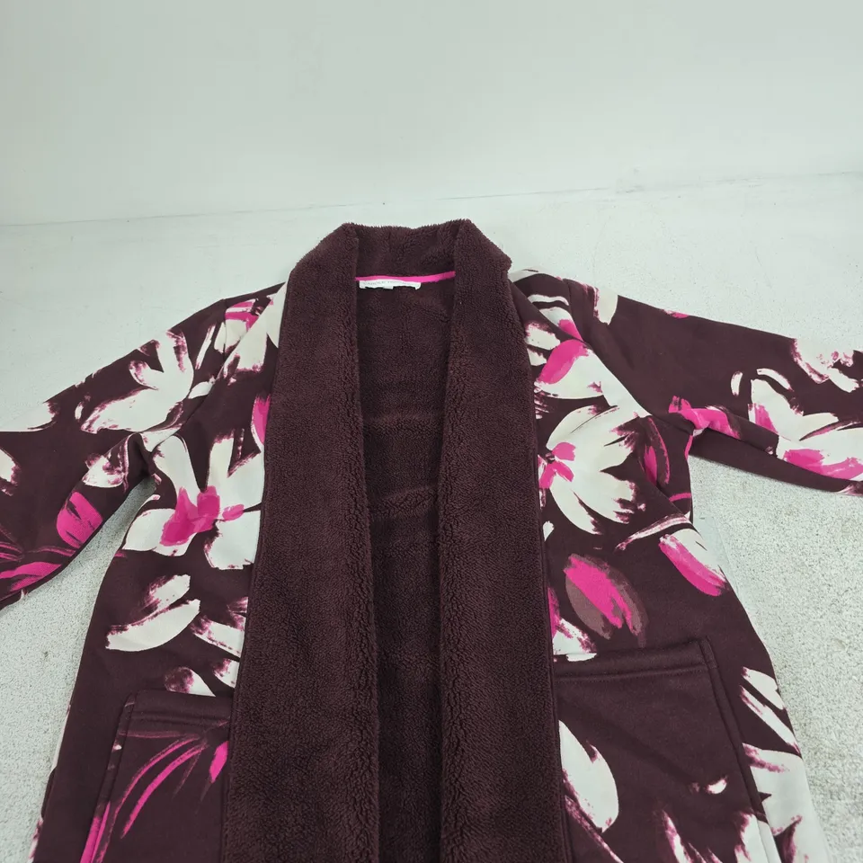 CAROLE HOCHMAN HACCI BONDED SHERPA CARDI – WOMEN'S FLORAL PRINT, SIZE M