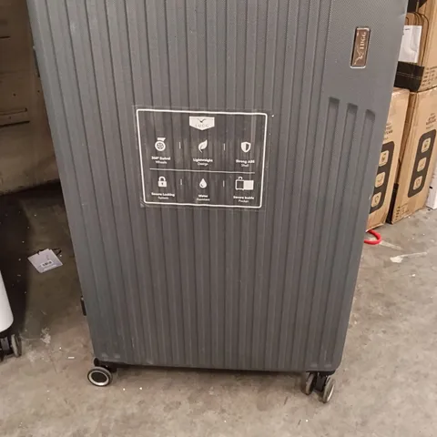 UNBOXED KEPLIN LUGG BIG SIZE TRAVEL SUITCASE WITH WHEELS SECURE LOCK SYSTEM GREY COLOUR 