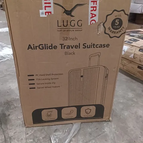BOXED AIR GLIDE TRAVEL SUITCASE BLACK