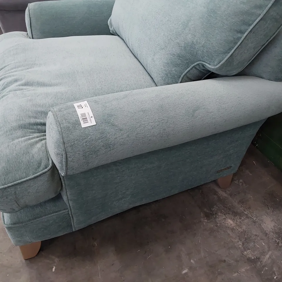 QUALITY BRITISH DESIGNER LOUNGE Co. SNUGGLER CHAIR DUCK EGG BLUE FABRIC 