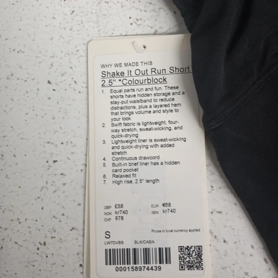 LULULEMON SHAKE IT OUT RUN SHORT 2.5" COLOURBLOCK – WOMEN'S SHORTS, SIZE S