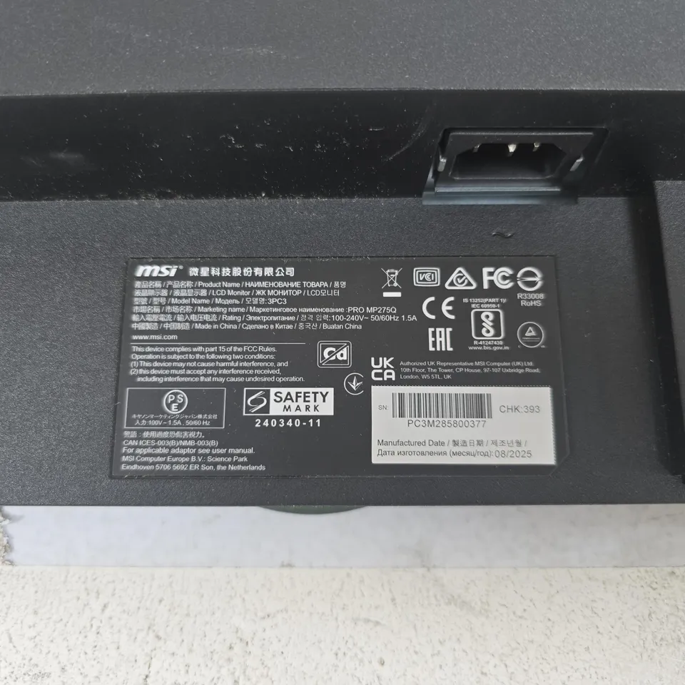 MSI 27" MONITOR BOXED