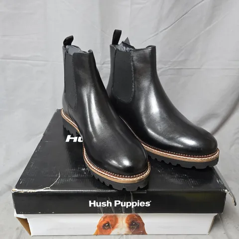 UK 6 HUSH PUPPIES GWYNETH CHELSEA BOOT – BLACK