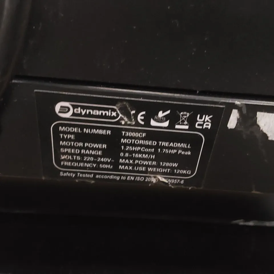 DYNAMIX T3000CF FOLDABLE MOTORISED TREADMILL 