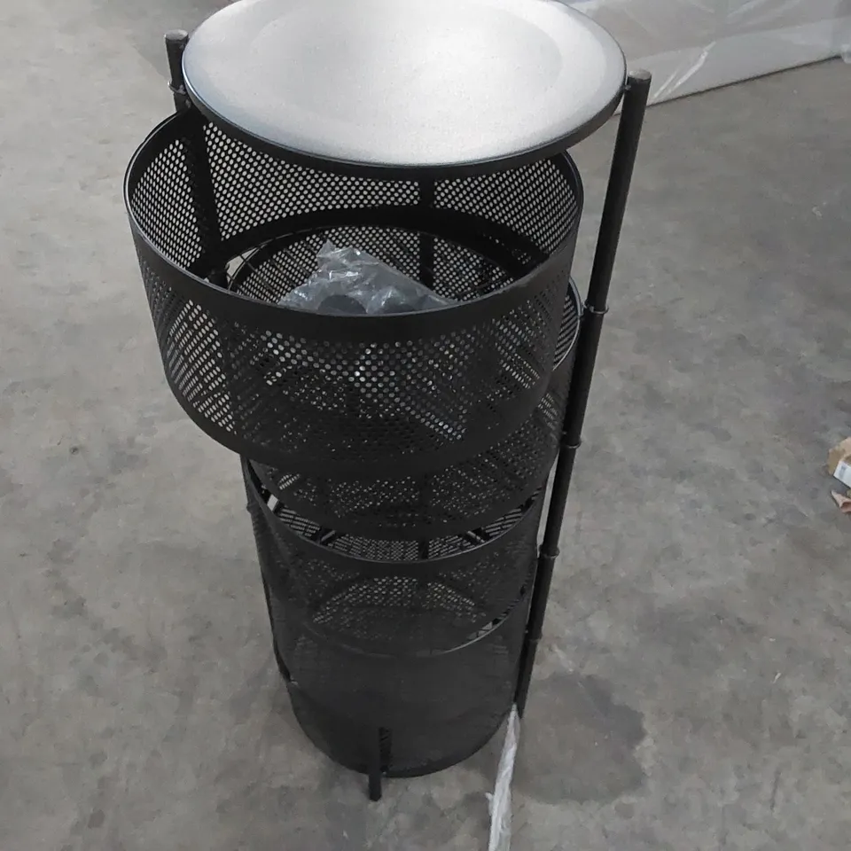 BOXED 5-TIER METAL SHELVING UNIT ON WHEELS - BLACK (1 BOX)