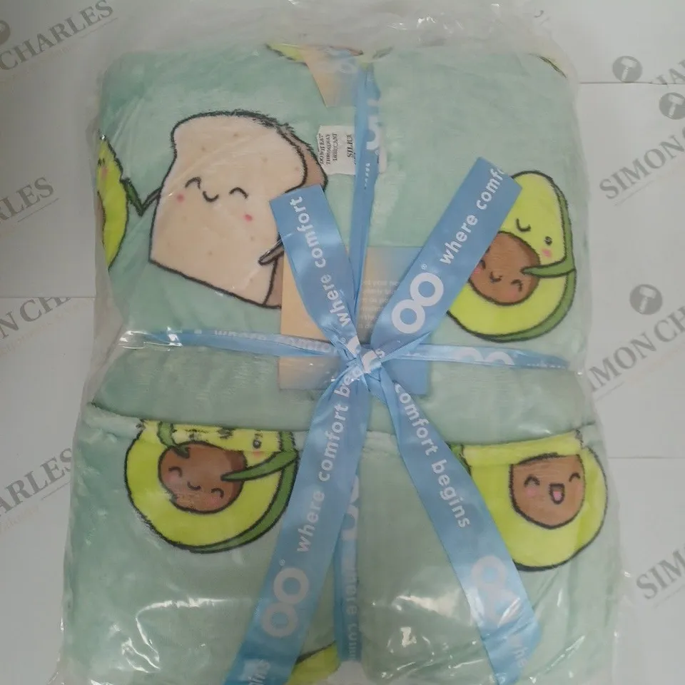THE OODIE HOODED FLEECE LINED AVOCADO BLANKET IN GREEN