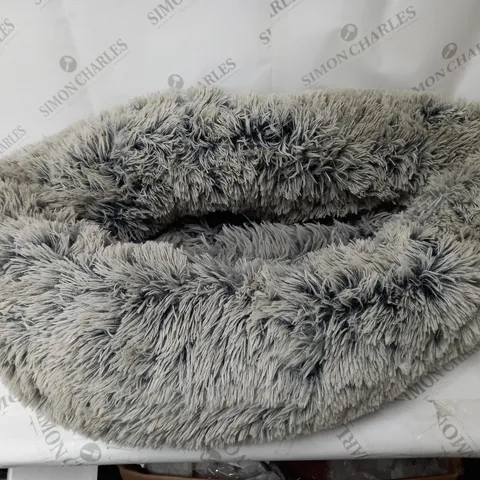 BOXED COZEE PAWS ODOUROLOGY FLUFFY ROUND PET BED CHARCOAL LARGE