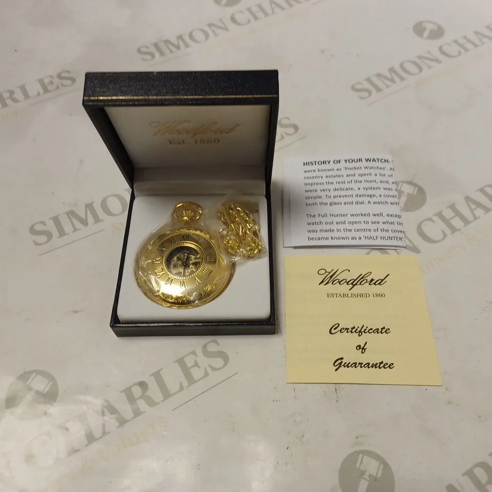 BOXED WOODFORD POCKET WATCH