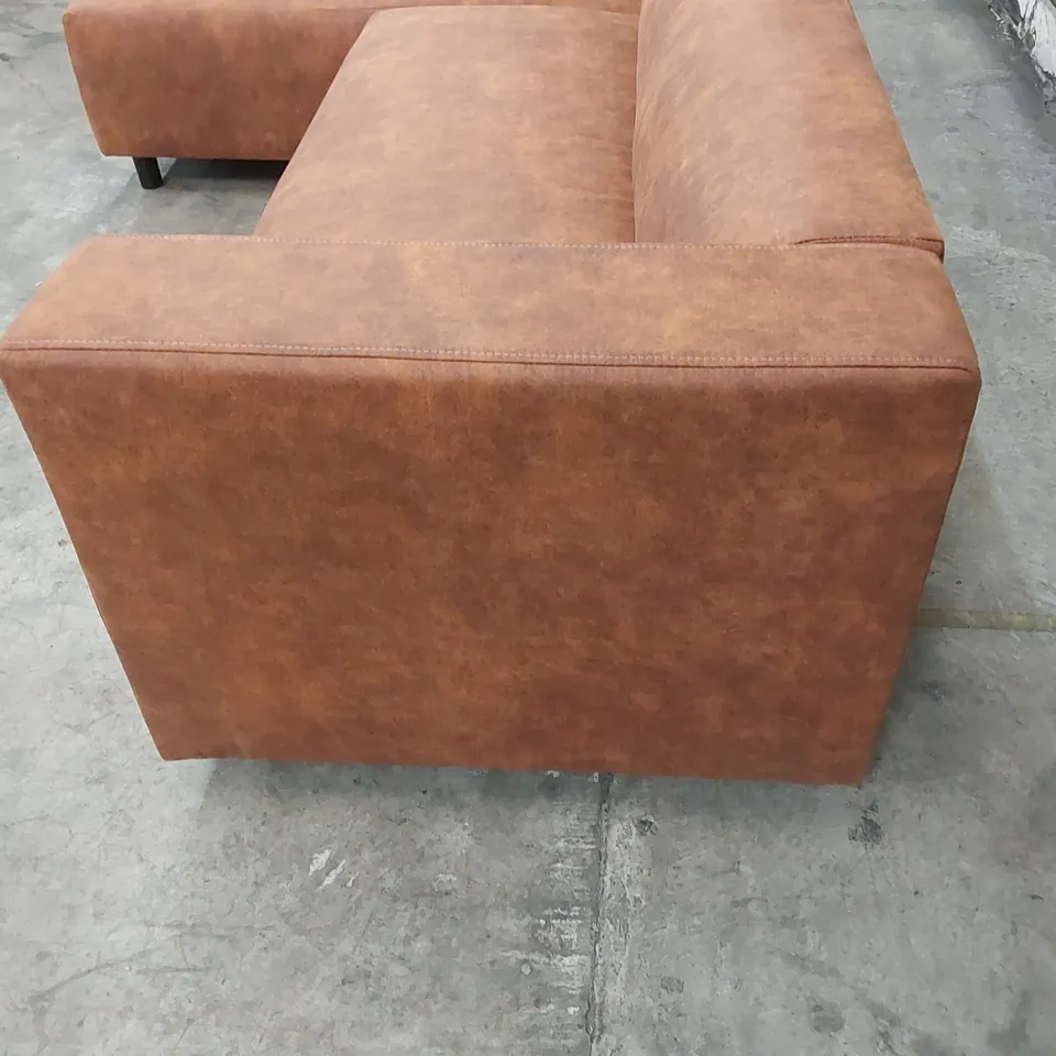 DESIGNER CLARKSON CORNER CHAISE SOFA - CHESNUT