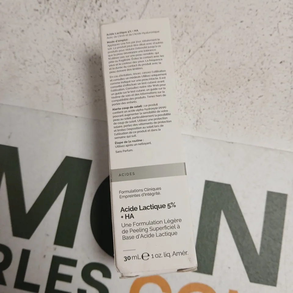 THE ORDINARY LACTIC ACID 5% + HA – FACIAL SKIN CARE, 30 ML, BOXED