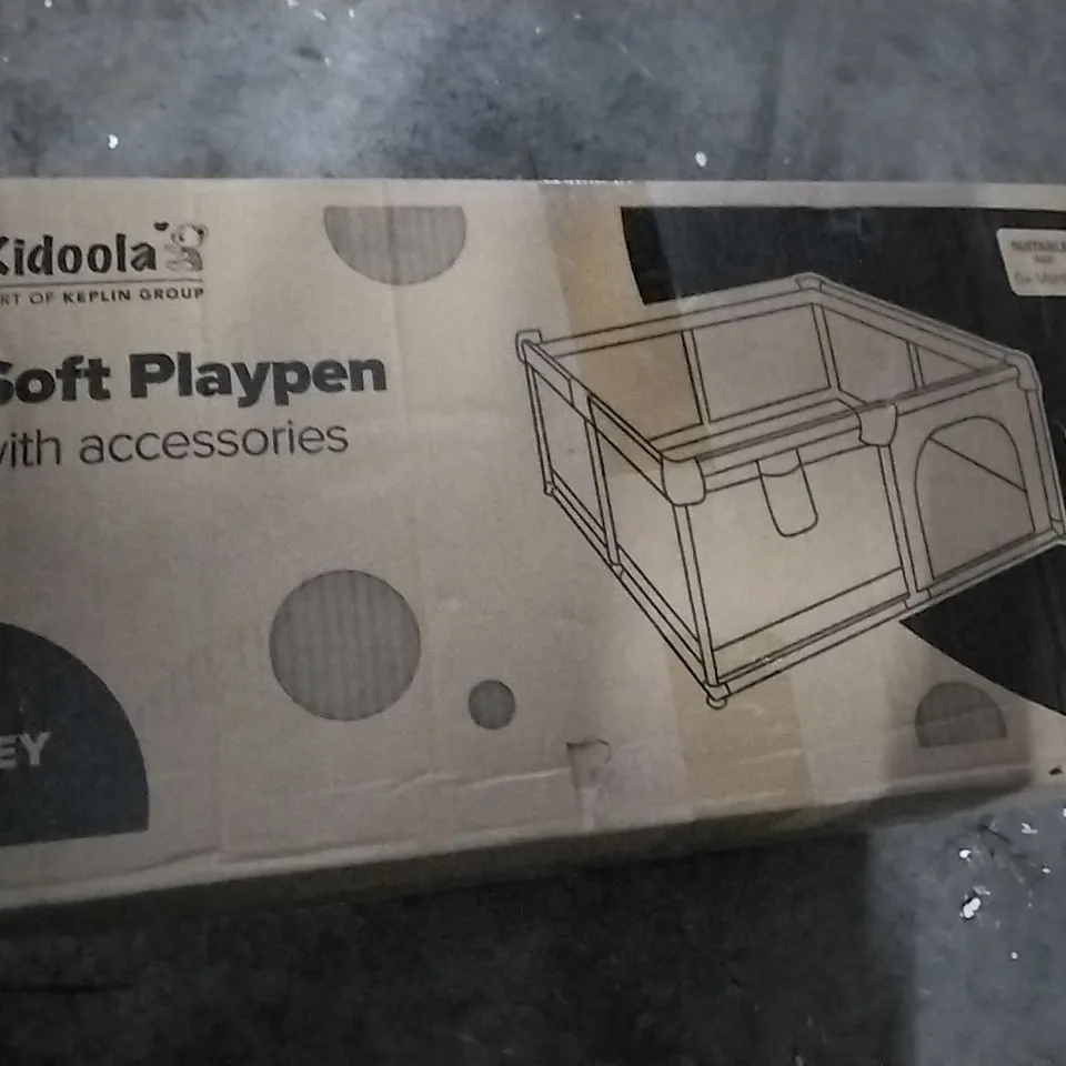 BOXED SOFT PLAYPEN WITH ACCESSORIES GREY
