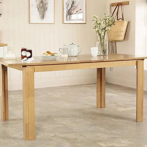 BOXED DESIGNER BALI OAK EXTENDING DINING TABLE 150-180CM (1 BOX)