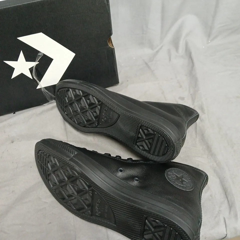 CONVERSE CHUCK TAYLOR ALL STAR HIGH TOP SNEAKERS – BLACK MONO, UNISEX UK 8