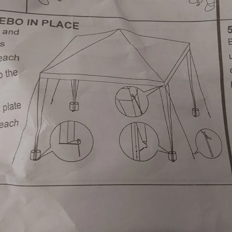 BOXED YUEBO GAZEBO 3X3 FOLDING WATERPROOF GAZEBO - COLOURS MAY VARY