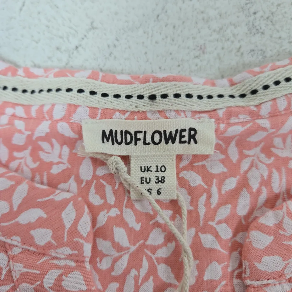 MUDFLOWER WOMEN'S PINK FLORAL BUTTON-FRONT JACKET UK 10