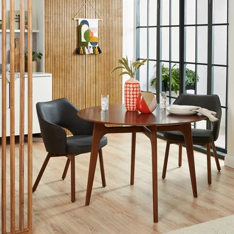 BOXED ELEMENTS ALVA ROUND DINING TABLE, BEECH WOOD (1 BOX)
