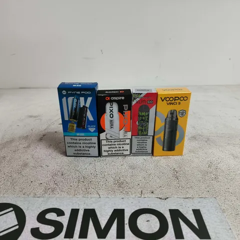 BOX OF APPROXIMATELY 30 ASSORTED E-CIGARETTES AND COMPONENTS TO INCLUDE VOOPOO, PYNE POD, OXVA ETC