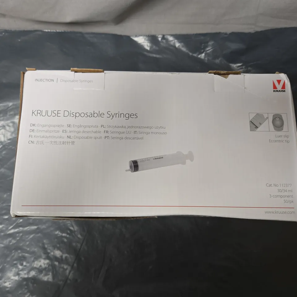 KRUUSE DISPOSABLE SYRINGES 30/34 ML – 50 PACK (3-COMPONENT)