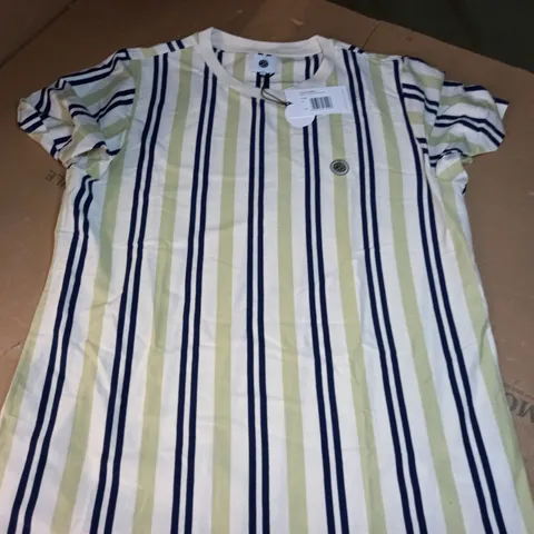 PRETTY GREEN CAPELLA VERTICAL STRIPE T-SHIRT - STONE - XL