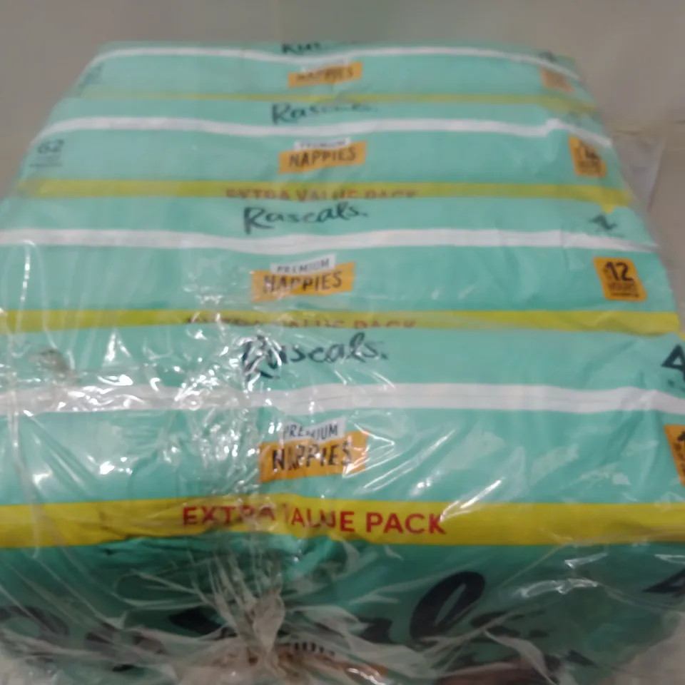 RASCAL'S PREMIUM NAPPIES SIZE 4 – 62 NAPPIES PER PACK (4-PACK)
