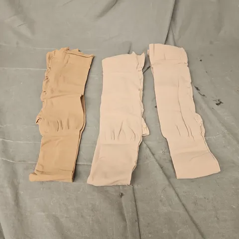 SNAG LOT OF 3 SHEER TIGHTS IN CARAMEL/VANILLA MARSMALLOW SIZE E