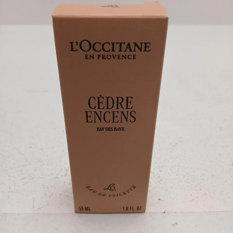 BOXED L'OCCITANE EN PROVENCE CEDRE ENCENS EAU DE TOILETTE 50ML