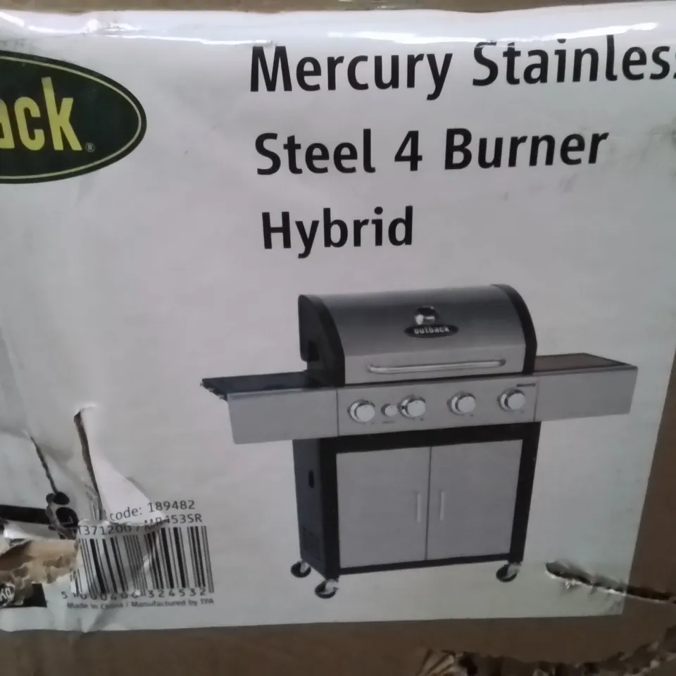 BOXED MERCURY STAINLESS STEEL 4 BURNER HYBRID