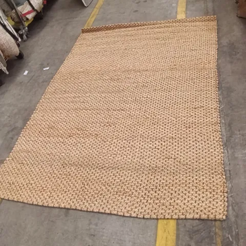 NATURAL FIBRE WOVEN RUG β BEIGE RECTANGULAR FLOOR RUG 226 CM X 165 CM