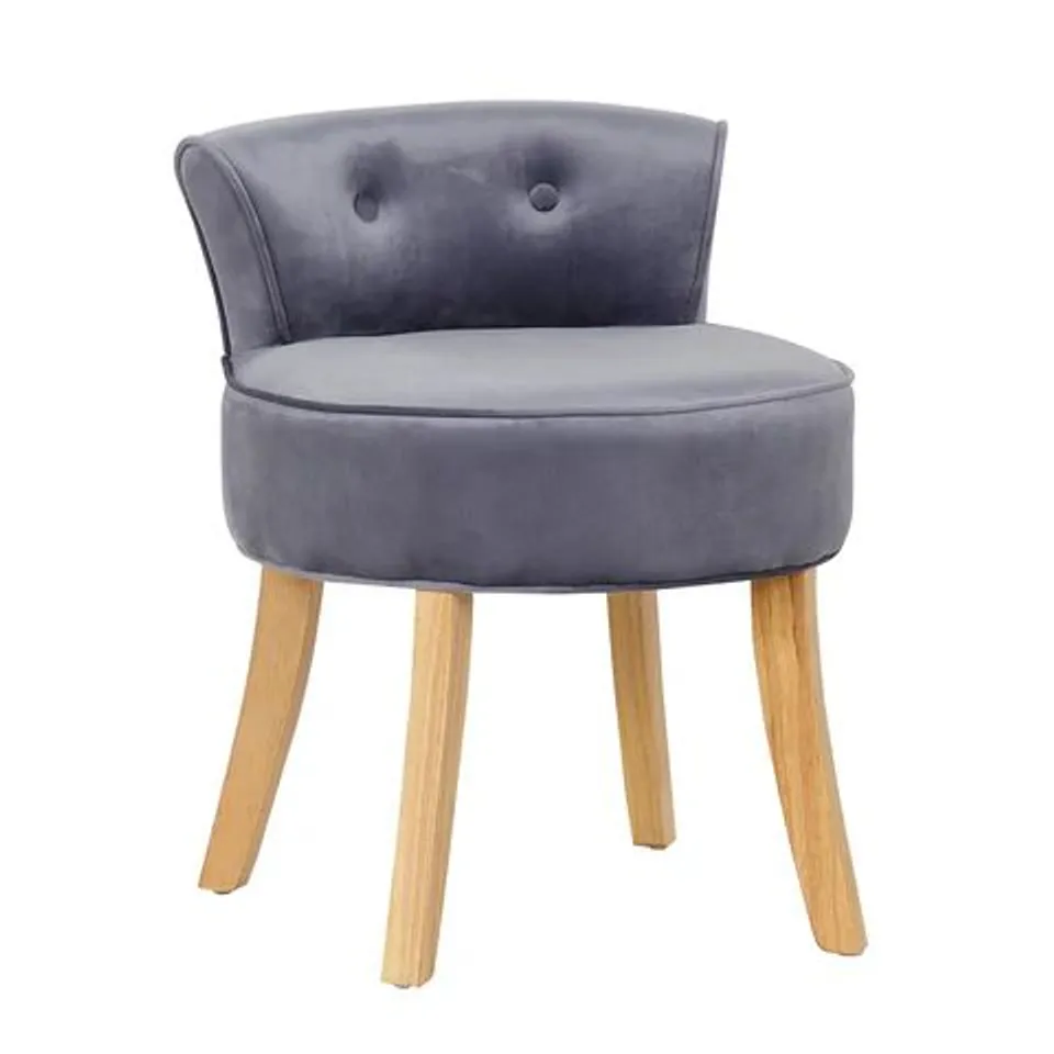 BOXED LIVINGANDHOME DRESSING STOOL - GREY (1 BOX)