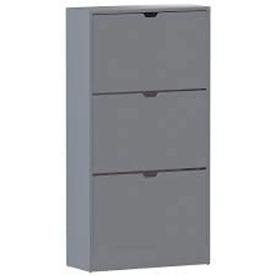 BOXED VIDA 3 DRAWER SHOE CABINET - GREY (1 BOX)