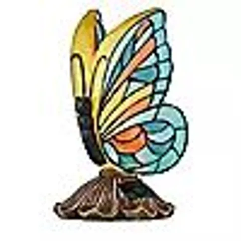 GARDEN STORIES SOLAR BUTTERFLY STAINED GLASS EFFECT LAMP 