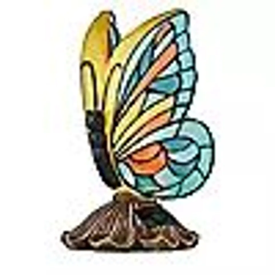 GARDEN STORIES SOLAR BUTTERFLY STAINED GLASS EFFECT LAMP 
