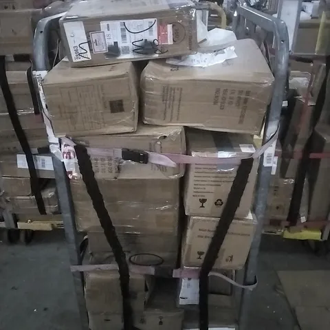 CAGE OF ASSORTED HOUSEHOLD GOODS AND PRODUCTS, TO INCLUDE WOODEN HANGERS, KIDS PLAY TENT, CAKE TURNTABLE - CAGE NOT INCLUDED 