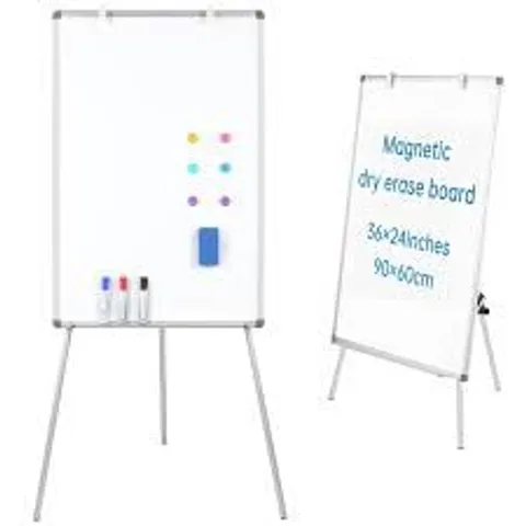 BOXED GRANDMA SHARK WHITEBOARD WITH STAND, 900×600MM, HEIGHT ADJUSTABLE TRIPOD