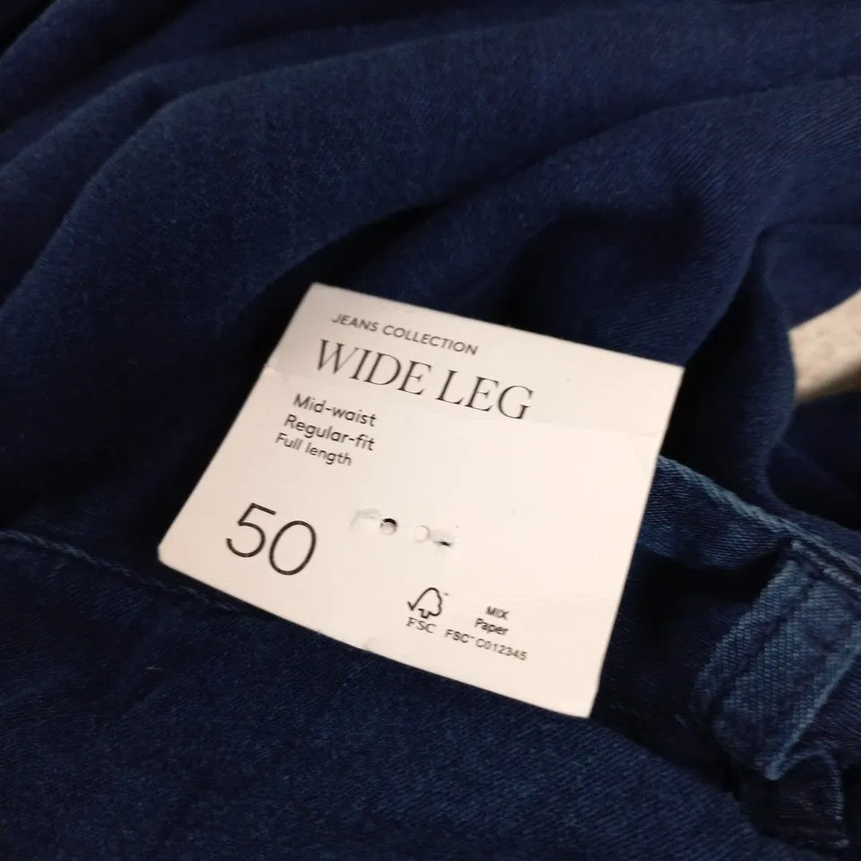 MANGO JEANS COLLECTION WIDE LEG JEANS – UK 6 (EU 22) BLUE
