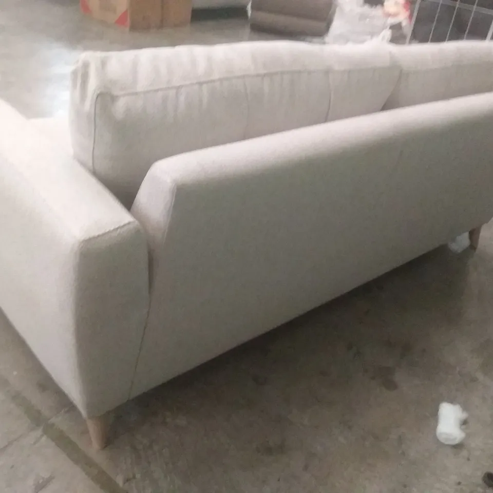 DESIGNER LOUNGE CO LIGHT GREY FABRIC  2 SEATER SOFA 