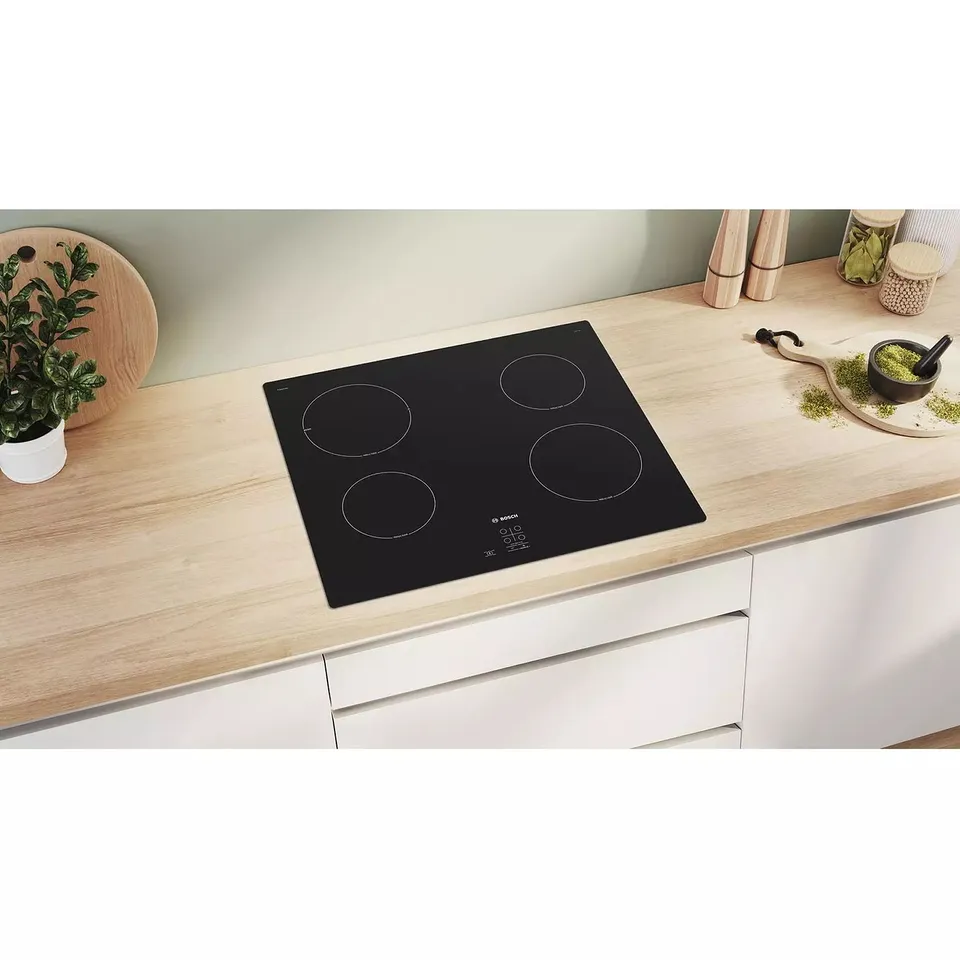 BOSCH SERIES 2 PUG61RAA5B 60CM INTEGRATED INDUCTION HOB, TOUCH CONTROL, 4 ZONES - BLACK