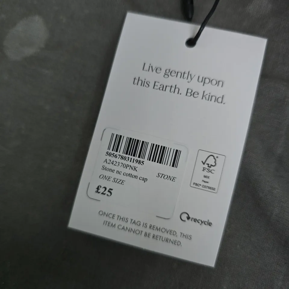 NOBODY'S CHILD STONE COTTON CAP – ONE SIZE