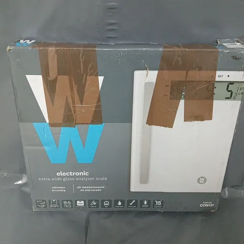 BOXED ELECTRONIC EXTRA WIDE GLASS ANALYSER SCALE - WHITE