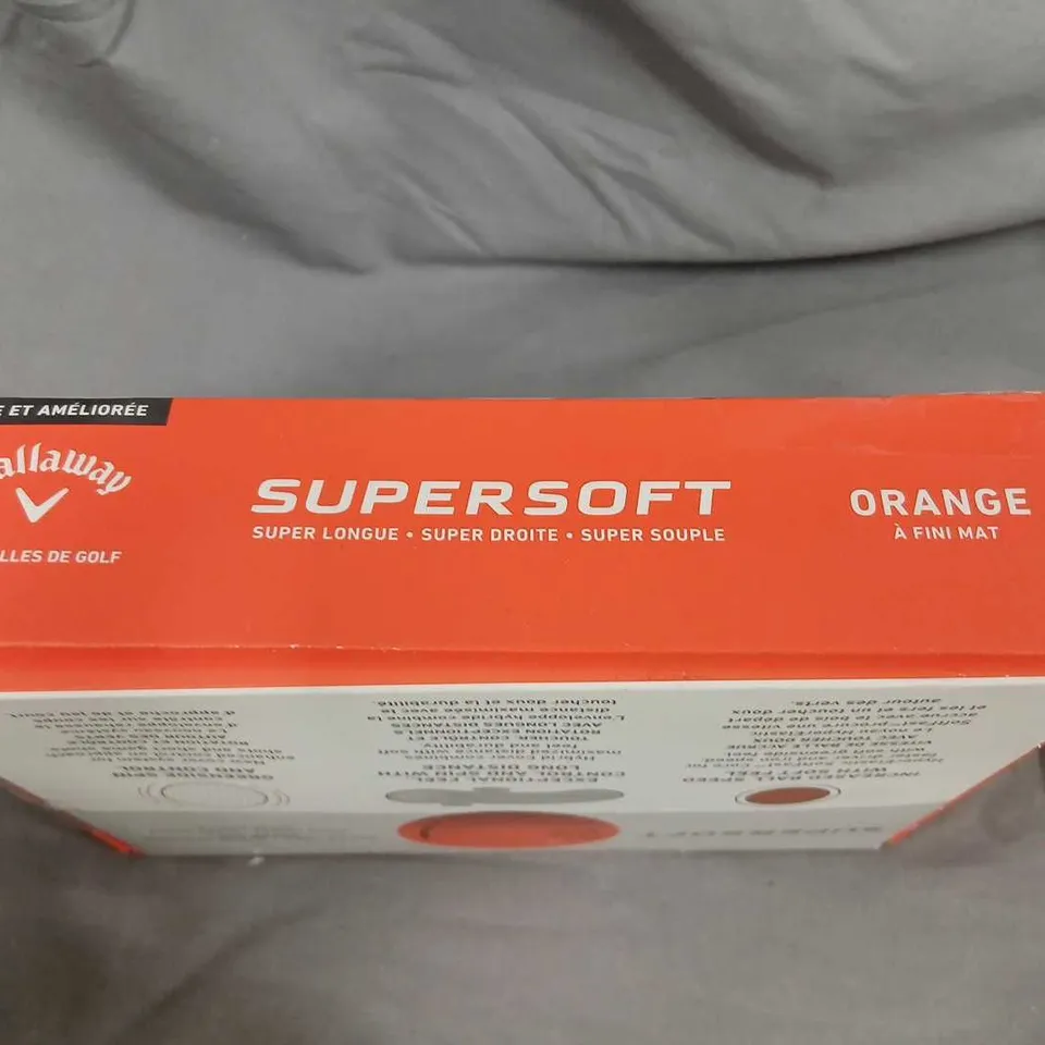 CALLAWAY SUPERSOFT ORANGE GOLF BALLS – SET OF 4 X 12-BALL BOXES (MATTE FINISH)