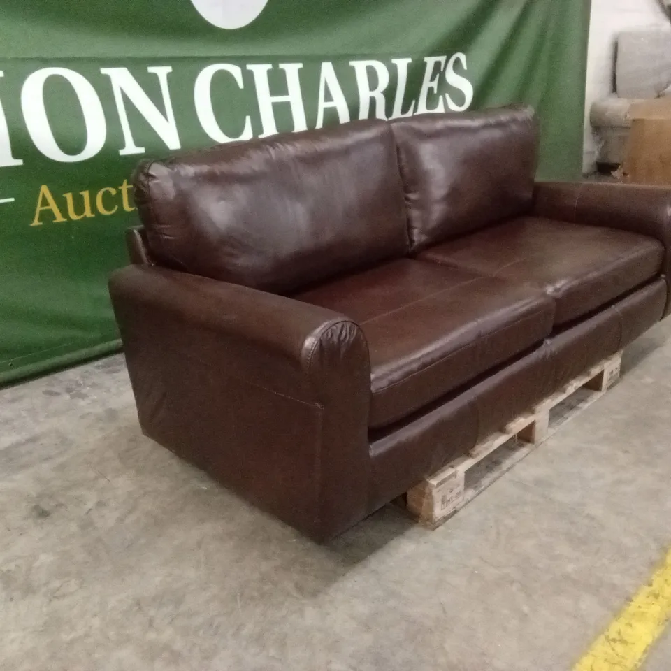 BAILEY 4 SEATER LEATHER SOFA - CHOCOLATE RRP £849