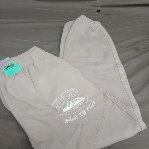 CORTEIZ GREY CUFFED JOGGERS SIZE M