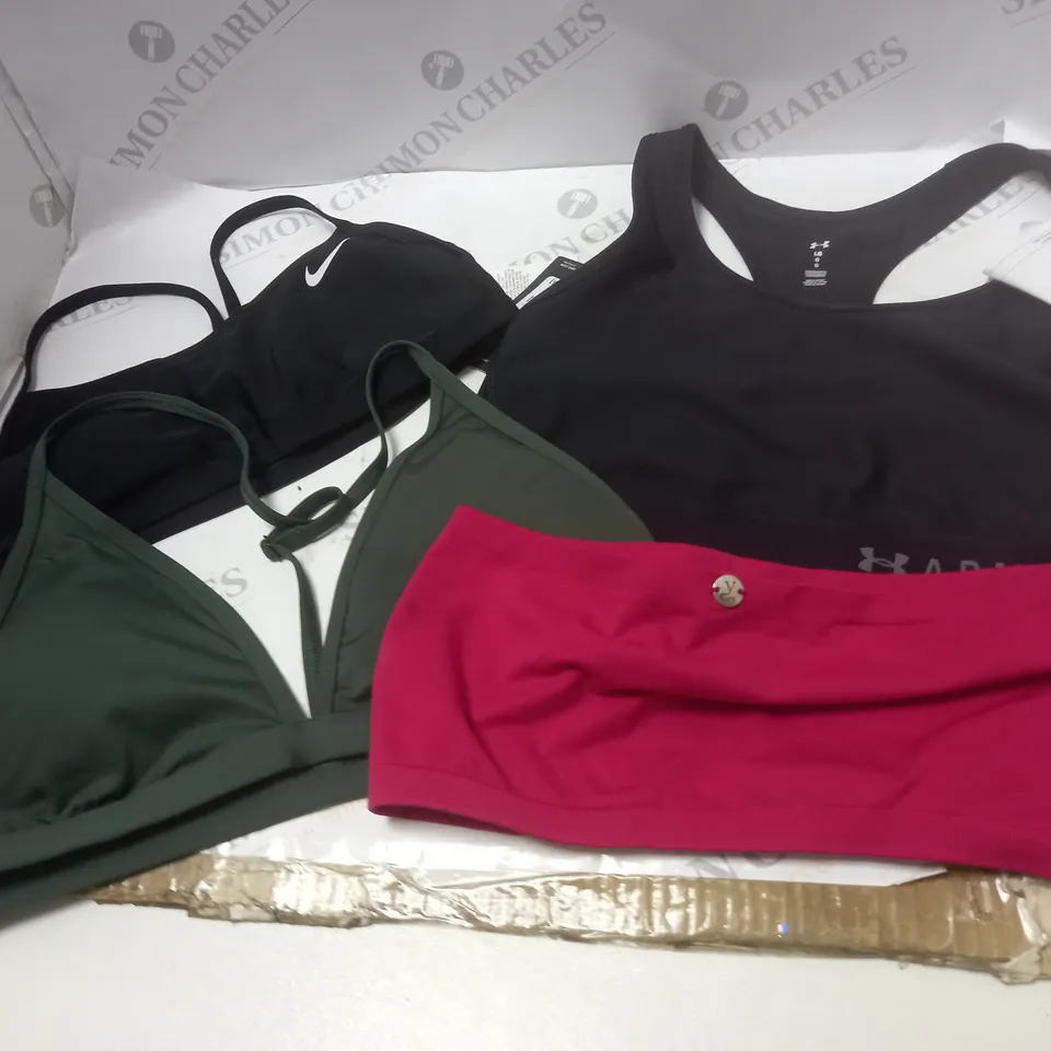 SPORTS CLOTHES TO INLUDE EVERLAST SHORTS , UNDER ARMOUR SPORTS BRA , ETC