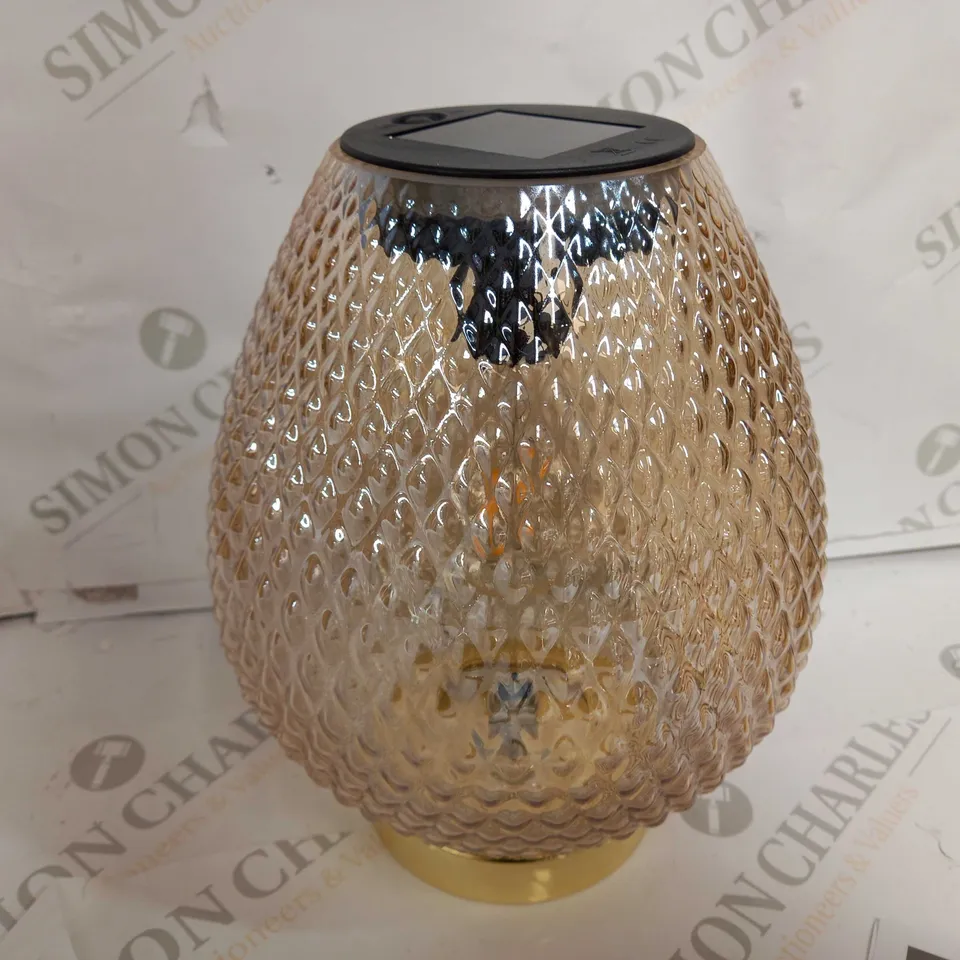 MY GARDEN STORIES TABLE TOP GLASS SOLAR LANTERN
