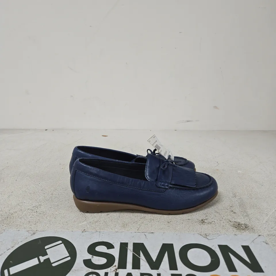 HUSH PUPPIES WOMEN'S NAVY LEATHER TASSEL LOAFERS UK SIZE 8