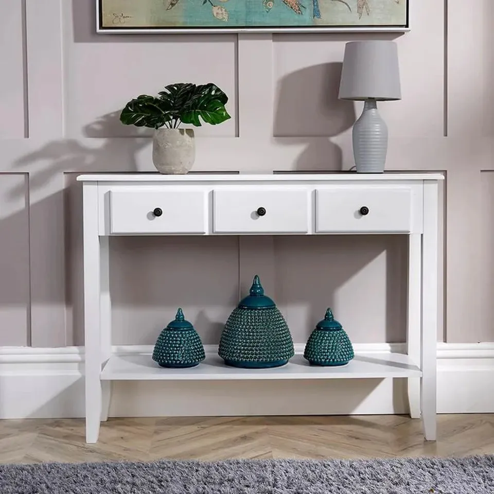 BOXED KELLUM 100CM CONSOLE TABLE COLOUR: WHITE 