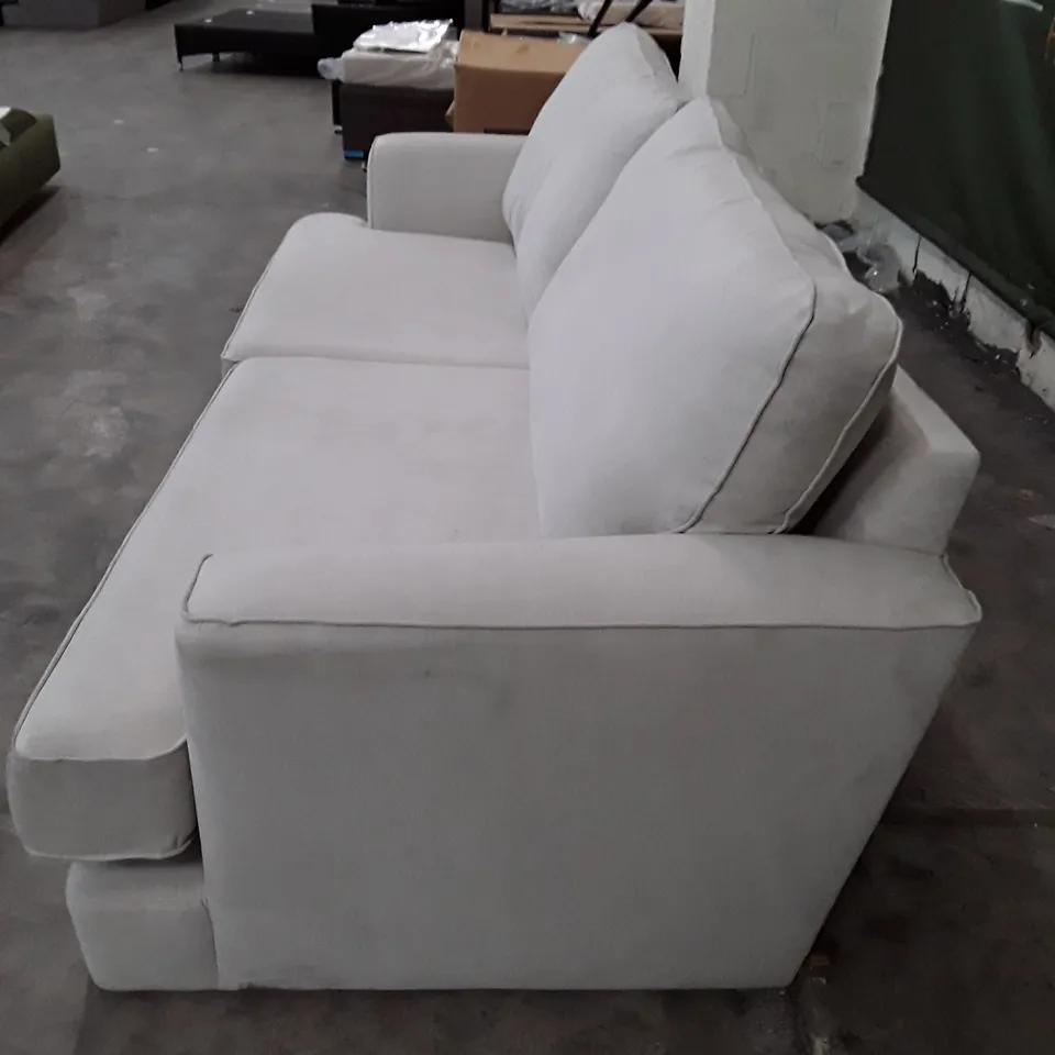 QUALITY DESIGNER 3 SEATER SOFA - LIGHT GREY FABRIC 